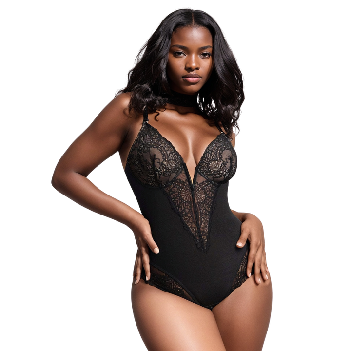 Lace Deep-V Neck Bodysuit